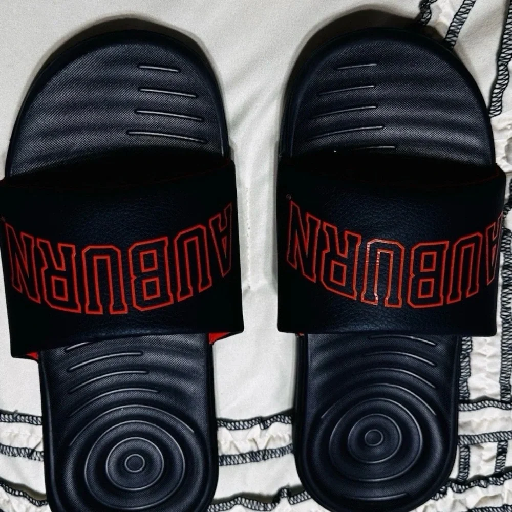 Auburn Navy and Orange Slide Sandals Size 5